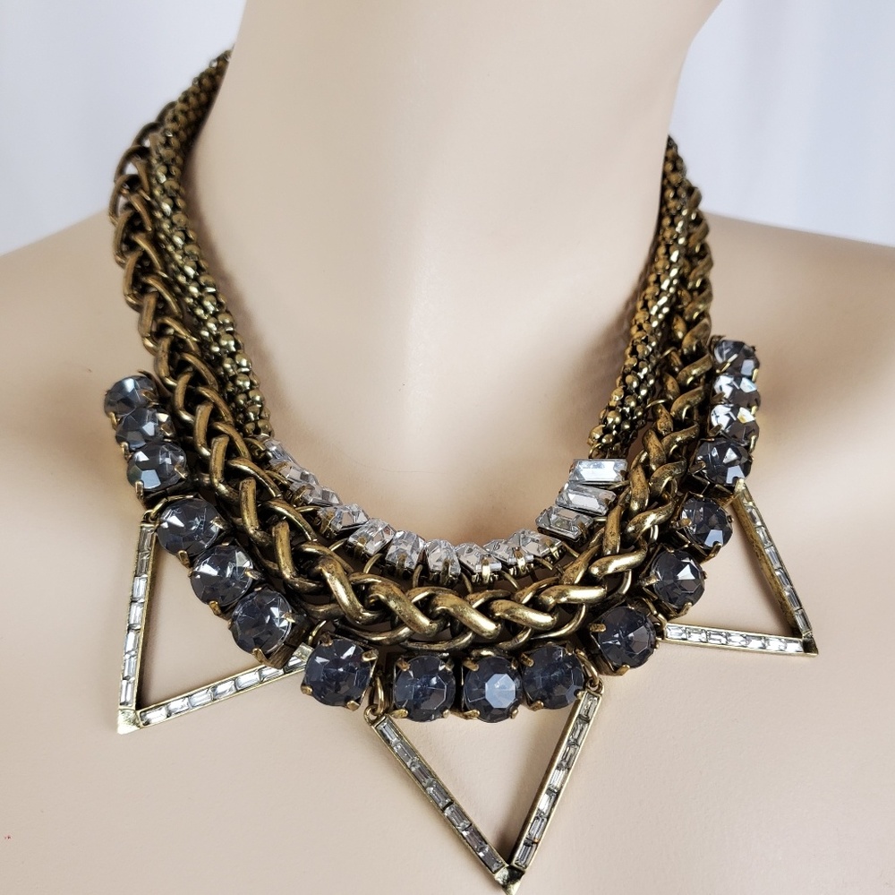 Chuncky Choker Style Metal Statement Necklace - Picture 8 of 8